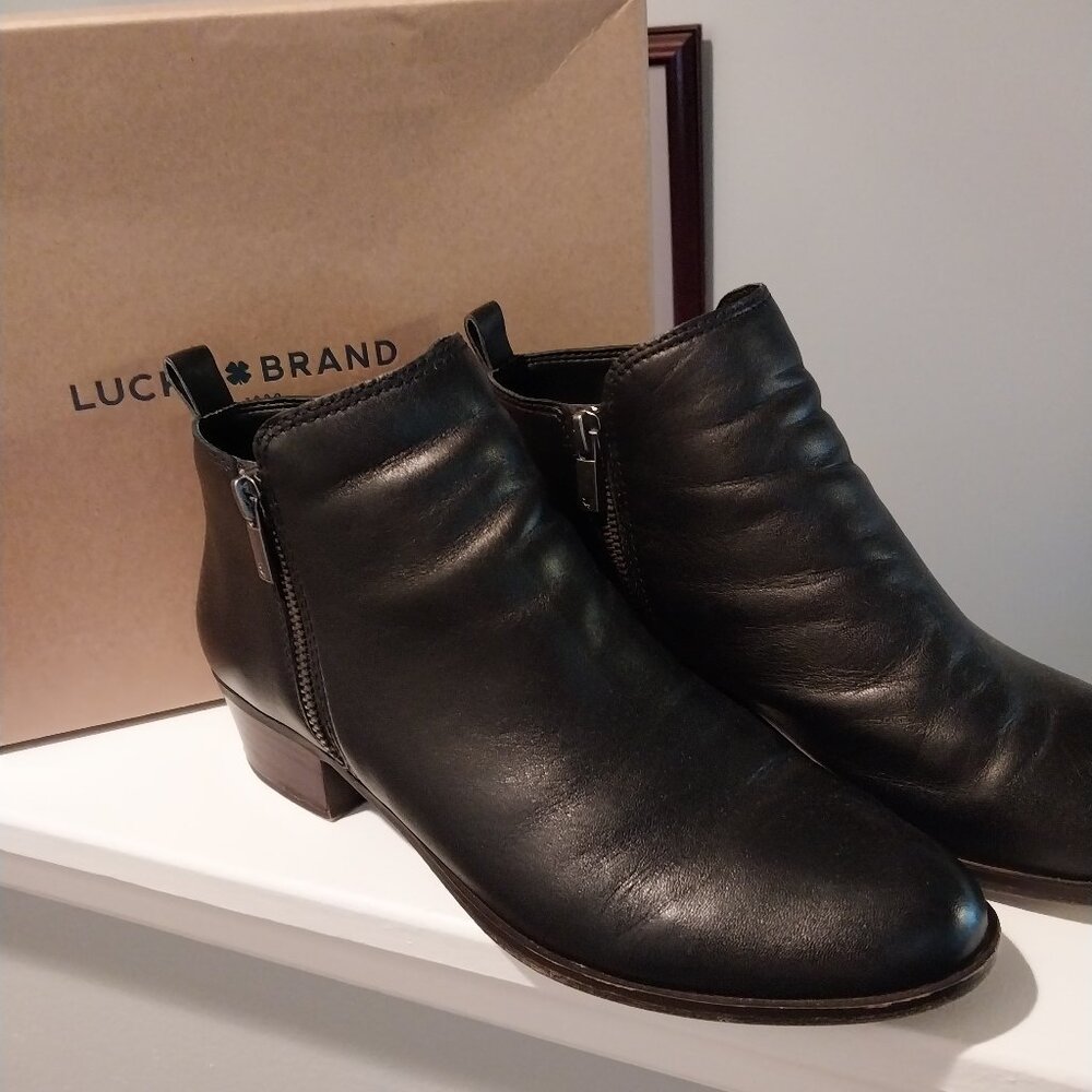 💗Lucky Brand Ankle Boots, Booties, 10, Black Leather "Basal" EXC💗